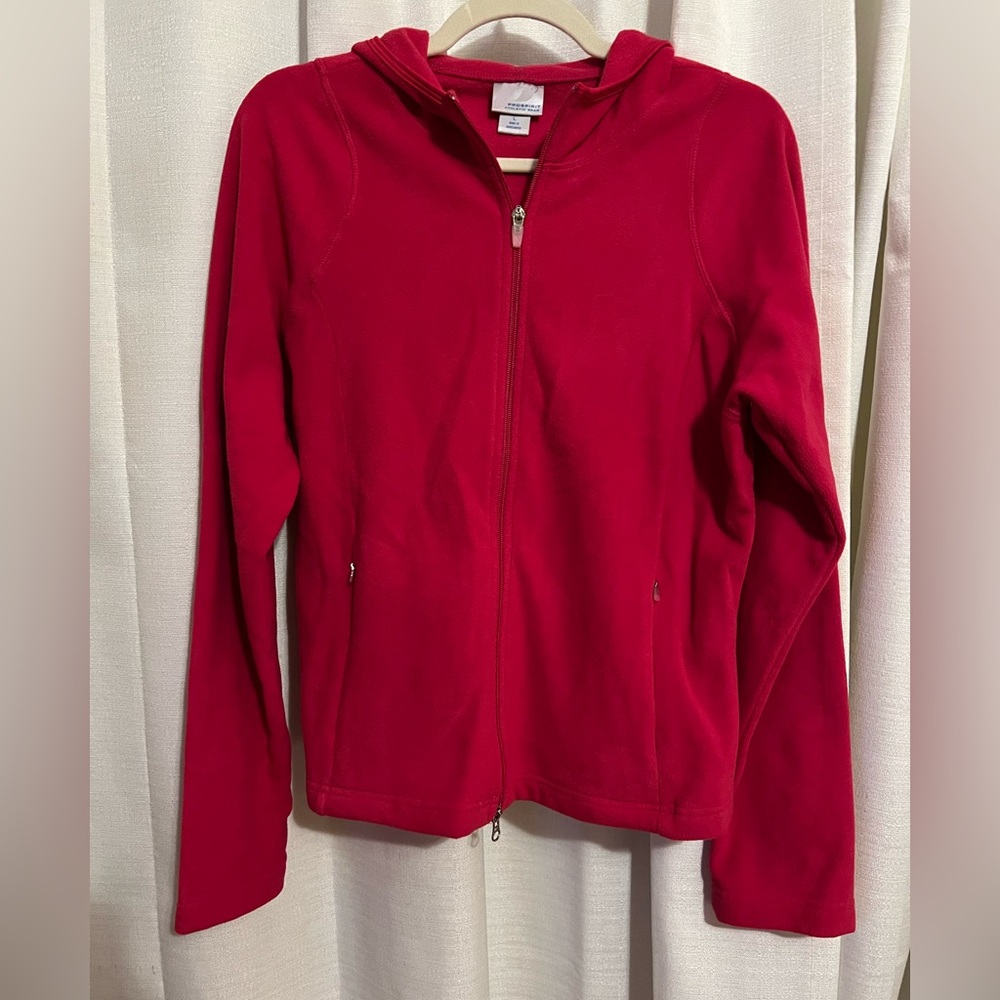 Prospirit Athletic Hot Pink Women's Fleece Zipup Jacket with hood Size L